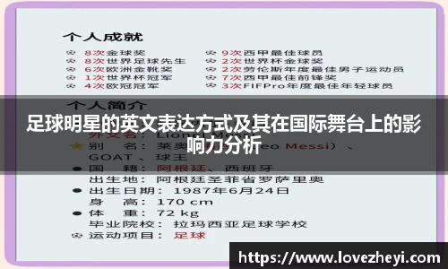 足球明星的英文表达方式及其在国际舞台上的影响力分析